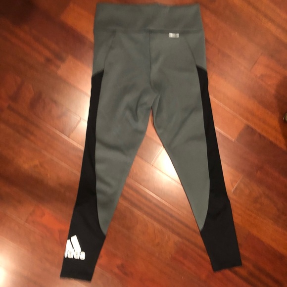 ADIDAS Primegreen Aeroready Big Logo Yoga Leggings Large High Waist Pocket NWT - Picture 9 of 13